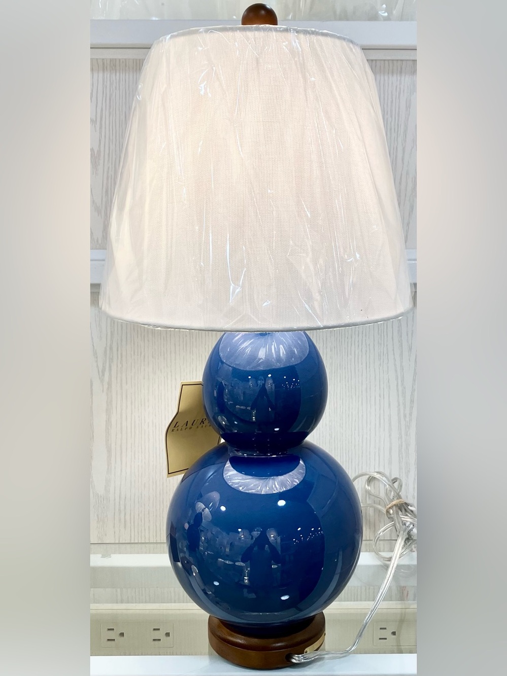 Ralph Lauren BLUE Porcelain ASIAN Design Small Lamp